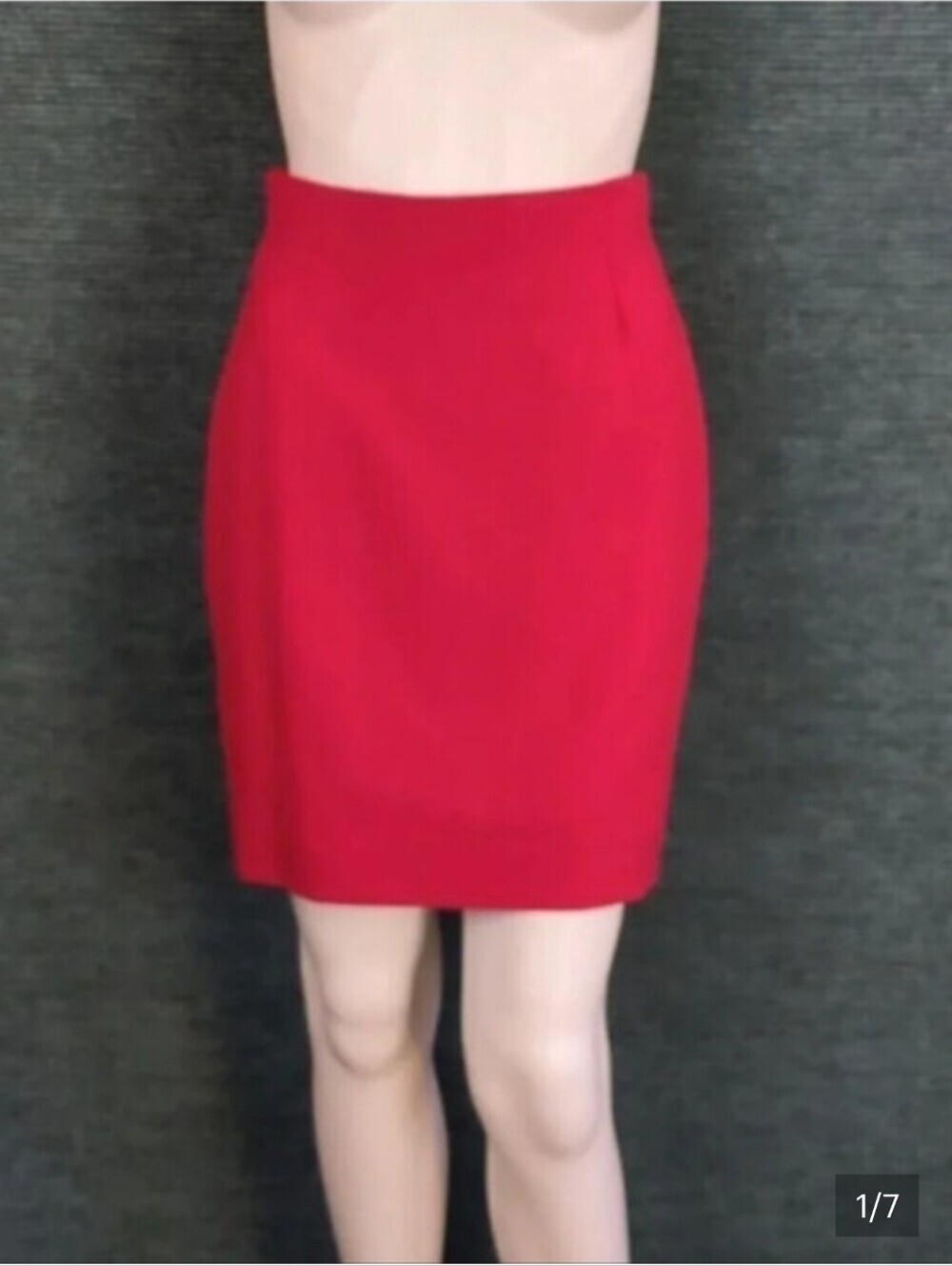 Vintage Dana Brooke Petites Red Wool Pencil Skirt